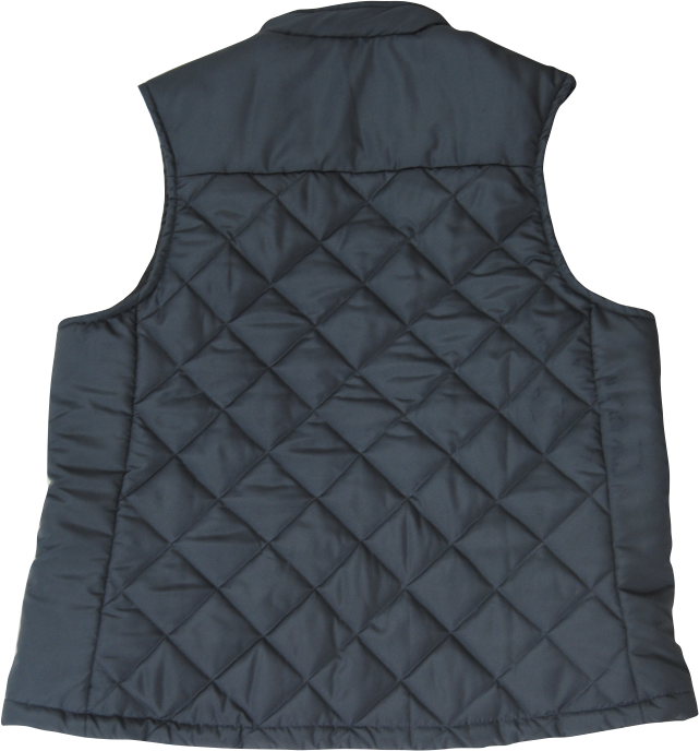 Ladies' Quilted Sleeveless Jacket: Hip Length Side Panel