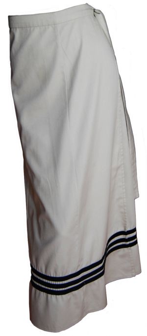 Ladies' Wrap Skirt With Self Fabric Trim: Ankle Length