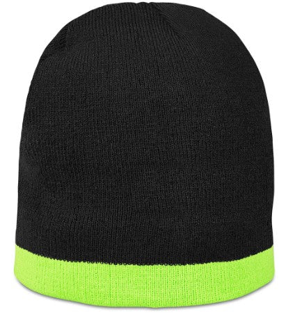 Unisex Acrylic Beanie: Rib Knit Two-Tone