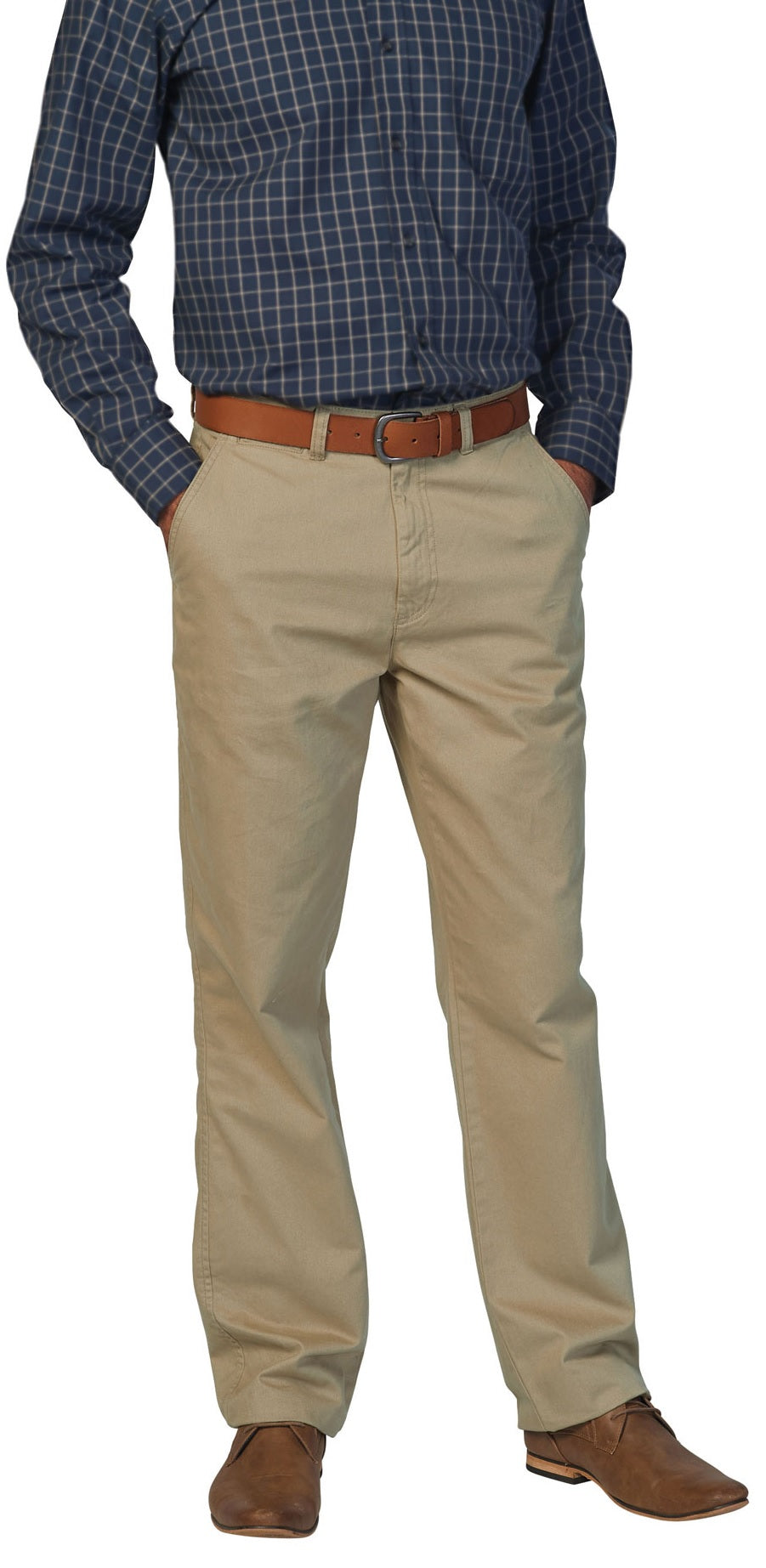 Men’s Chinos: Flat Front Cotton Tapered Fit