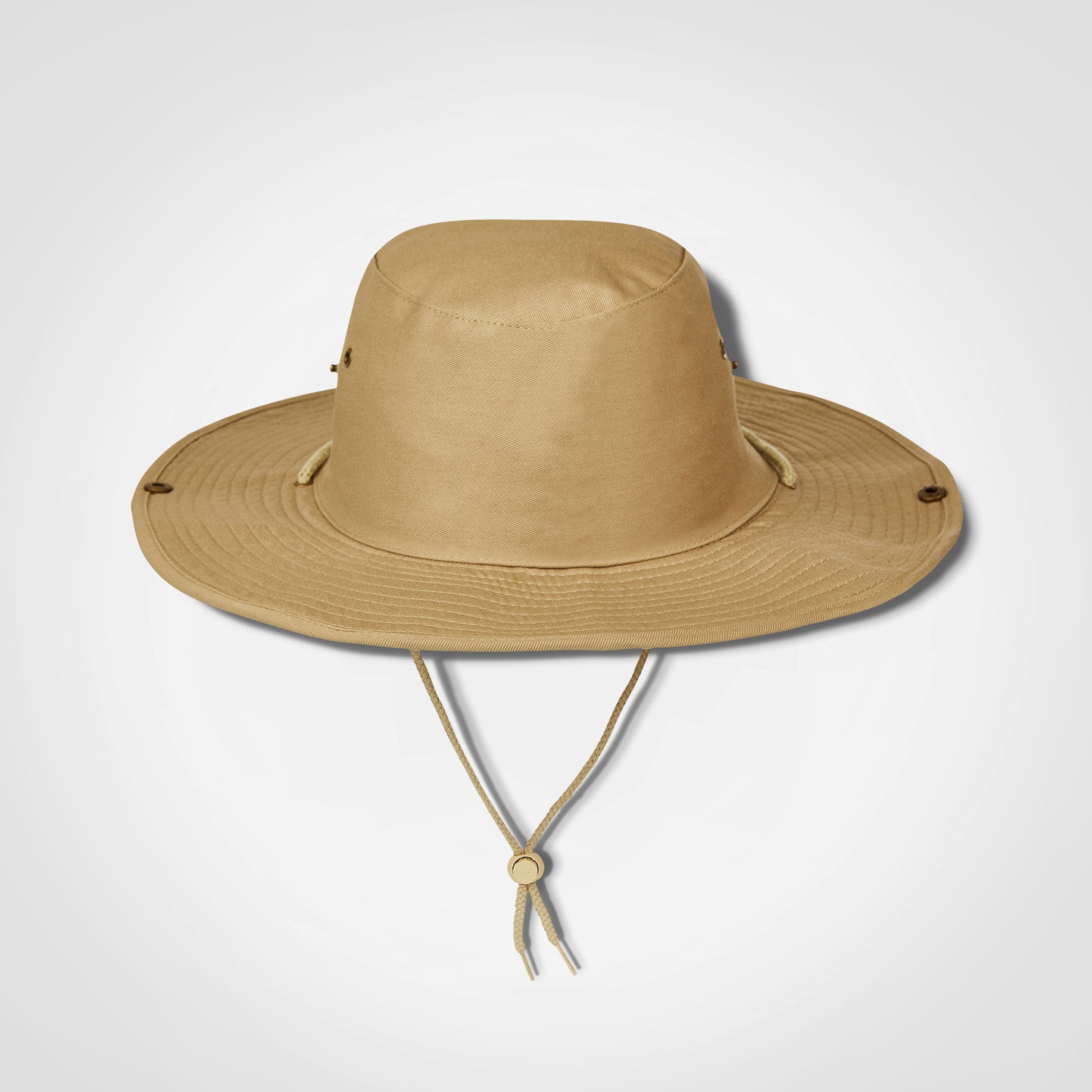 Unisex Bush Hat: Side Studs Neck Cord