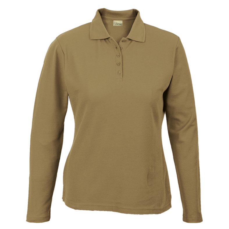 Ladies' Polycotton Piqué Golfer: Long Sleeve Feminine Fit