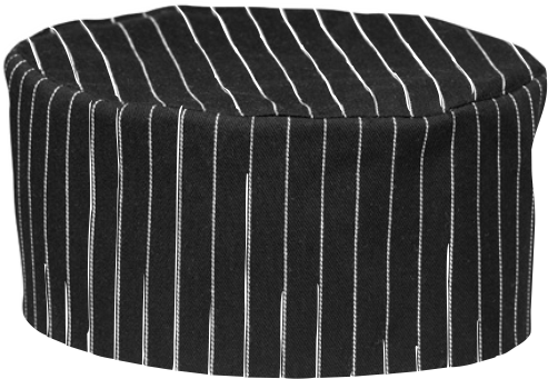 Unisex Chefs Beanie: Covered Velcro And Top Piping