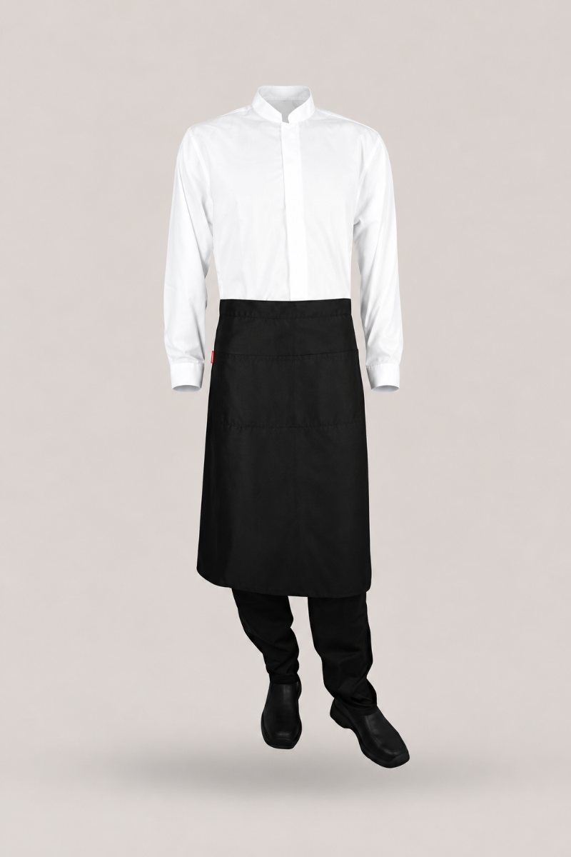 Half Apron: Rectangular Pocket Black