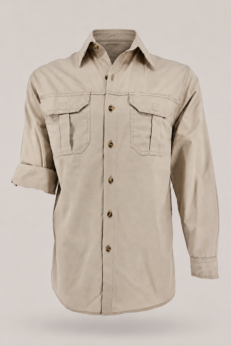 Men's Bush Shirt: Long-Sleeve (Cotton)