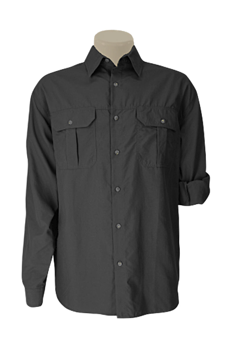 African Tusk Clothing Unisex Long-Sleeve Bush Shirt (Tech): Charcoal