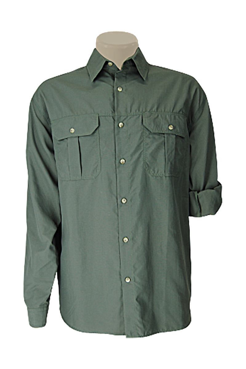 African Tusk Clothing Unisex Long-Sleeve Bush Shirt (Tech): Olive