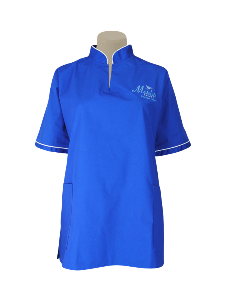 Ladies V-Neck Shaped Tunic: Short Sleeve