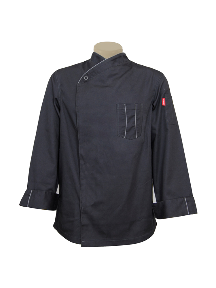 Unisex Executive Chefs Jacket: Long Sleeve Crossover Front Piping