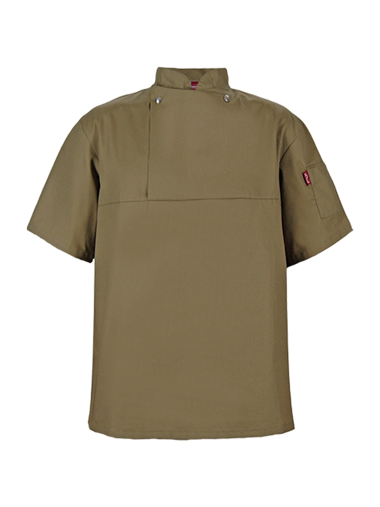 Unisex Flap Front Chef Shirt: Short Sleeve