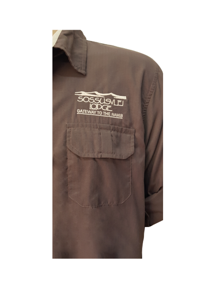 Men's Lounge Shirt: Short Sleeve Double Pocket Flap
