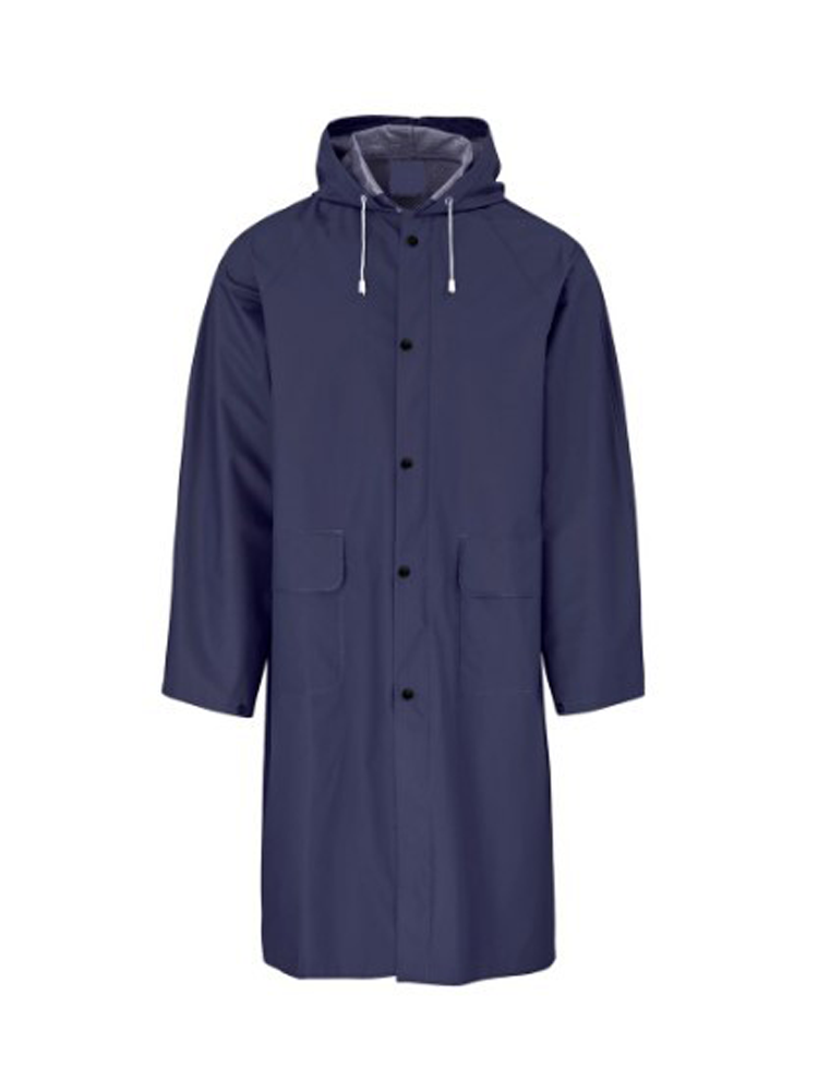 Unisex Hooded Raincoat: Rubberized PVC