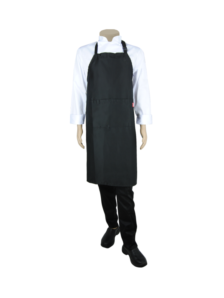 Bib Rounded Pocket Apron: With Neck Adjuster