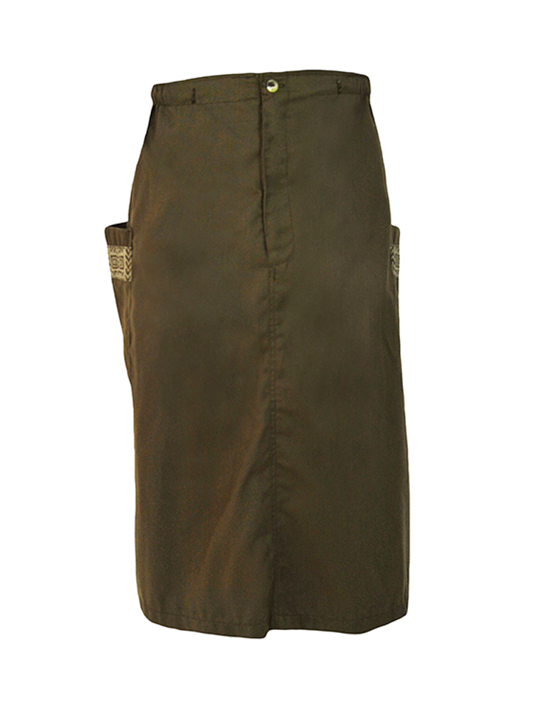 Ladies Cargo Zip Skirt: Half-Elasticated