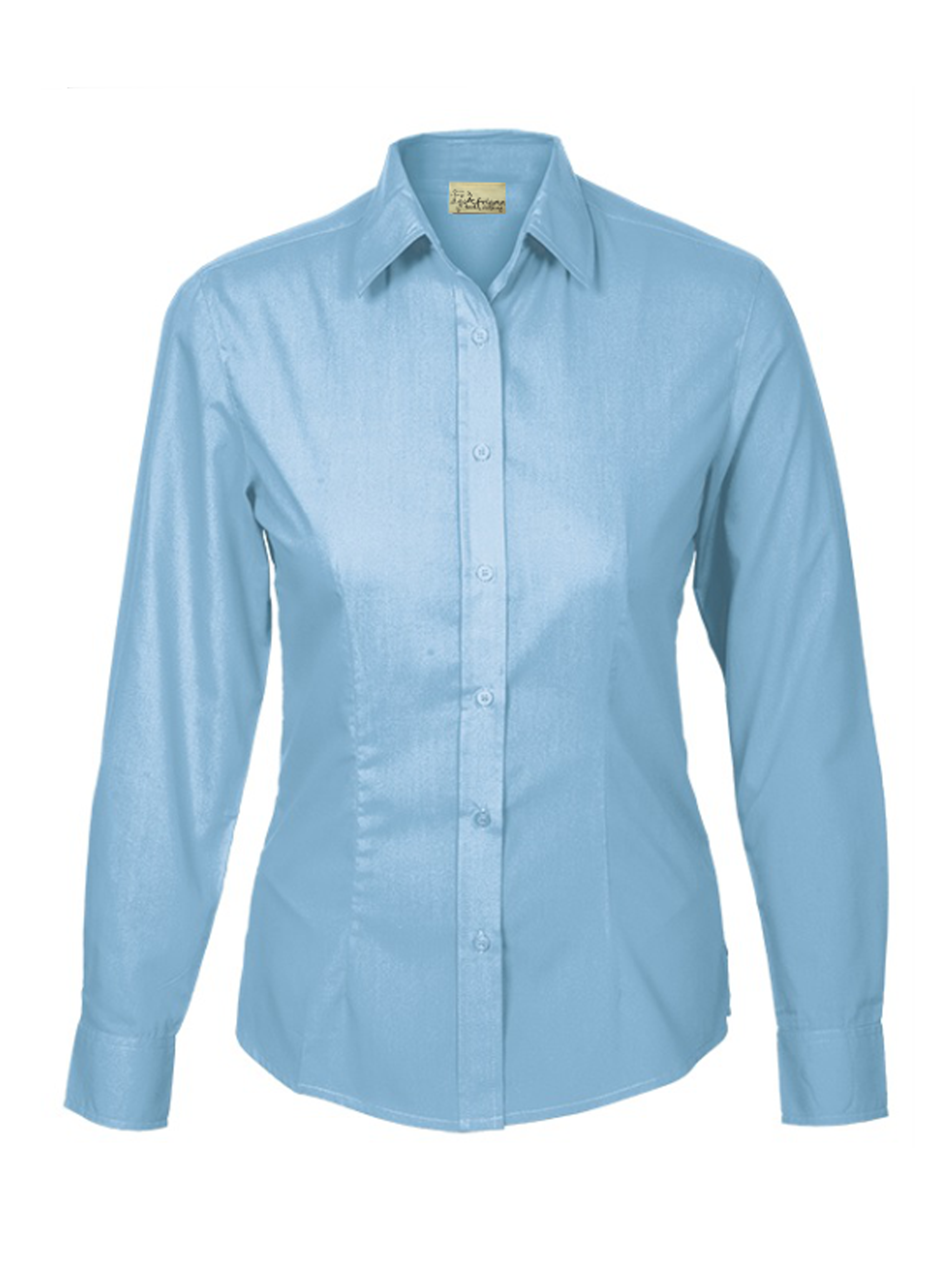 Ladies Classic Waist Darts Shirt: Long Sleeve