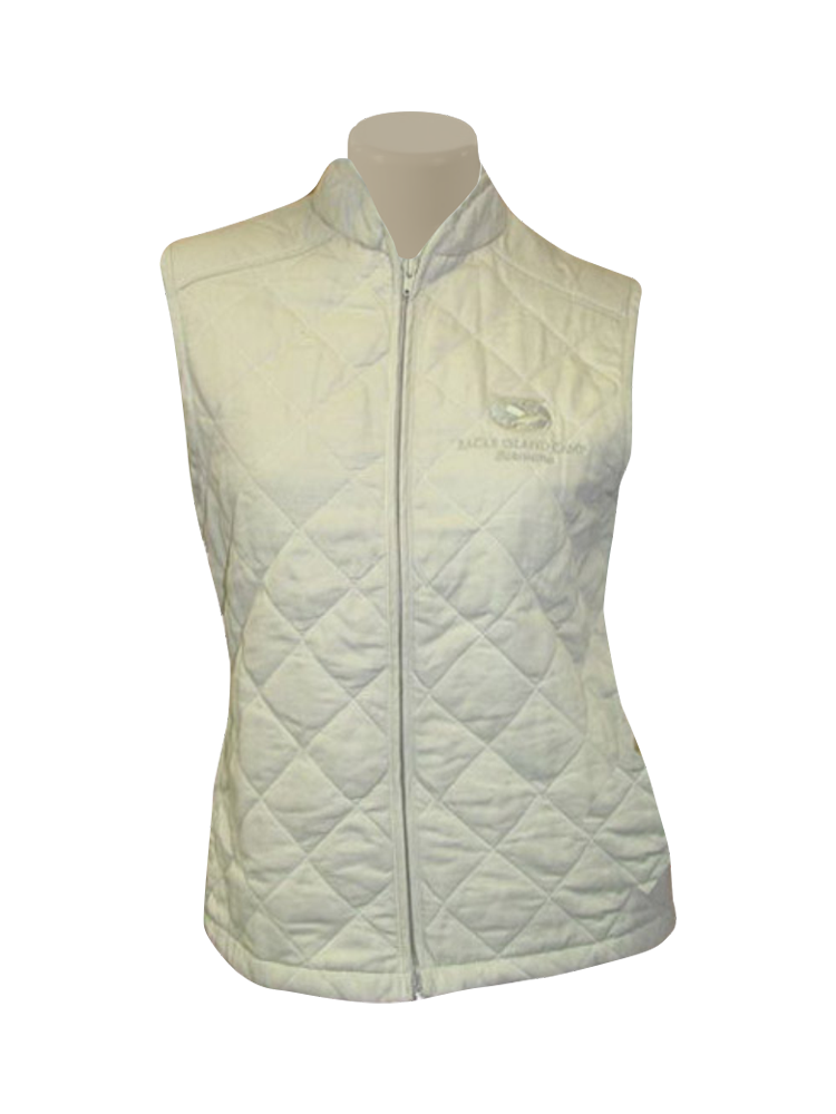 Ladies Diamond Stitch Quilted Jacket: Sleeveless (Hip Length)