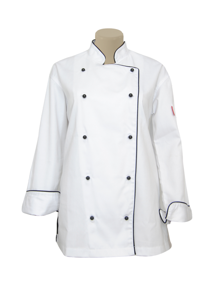 Ladies Executive Double Breasted Chef Jacket: Long Sleeve
