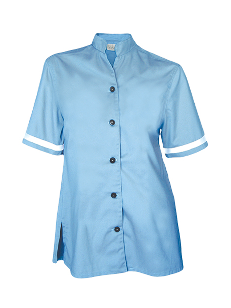 Ladies Open Neck Shirt: Short Sleeve