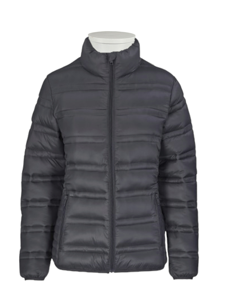 Ladies Puffer Jacket: Quilted Stitch Detail