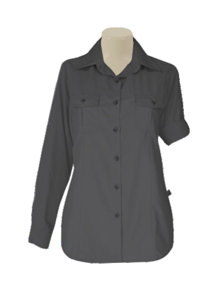 Ladies' Shaped Bush Shirt: Long Sleeve (Tech)