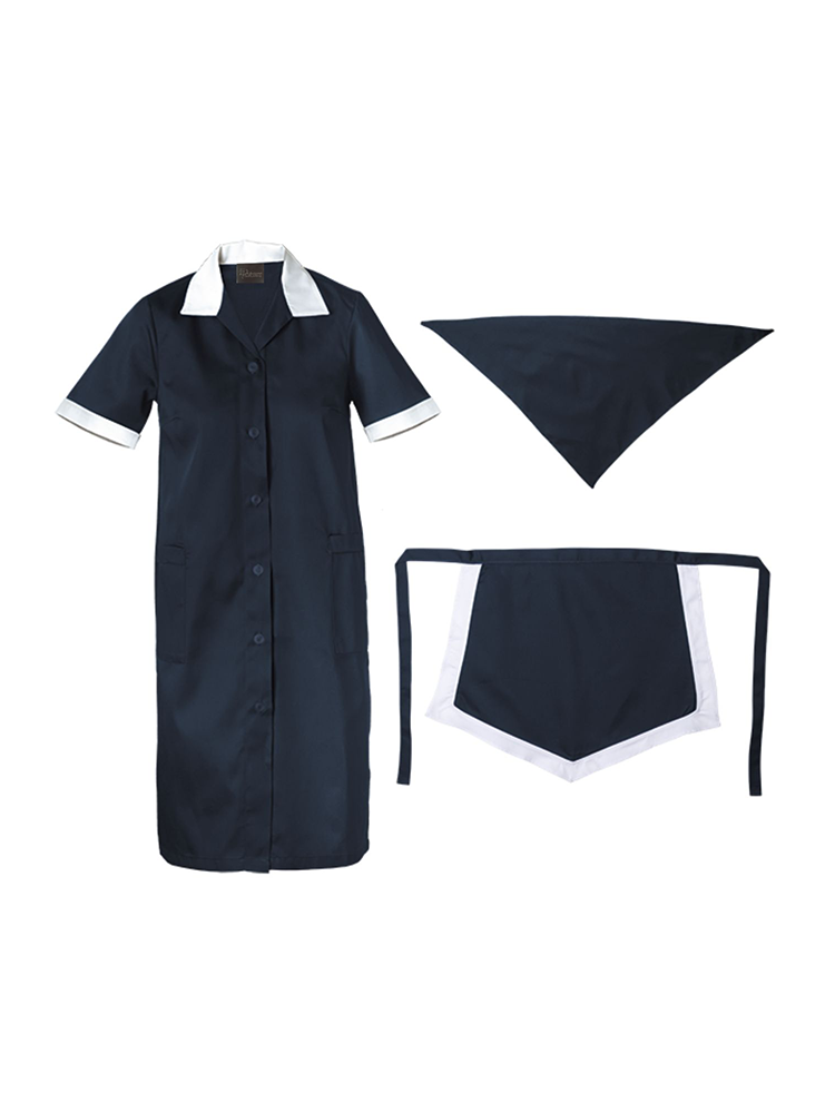 Ladies' Smock, Apron & Scarf 3 Piece Set: Short Sleeve