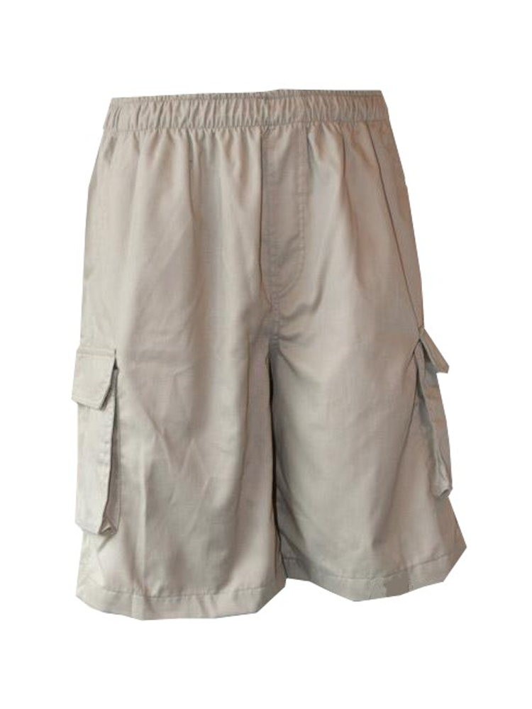 Men's Elasticated Waist Cargo Shorts: 30cm Inseam