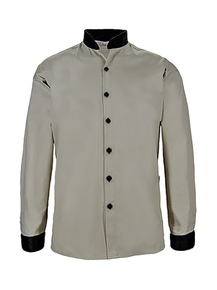 Men's Mandarin Collar Button Shirt: Long Sleeve