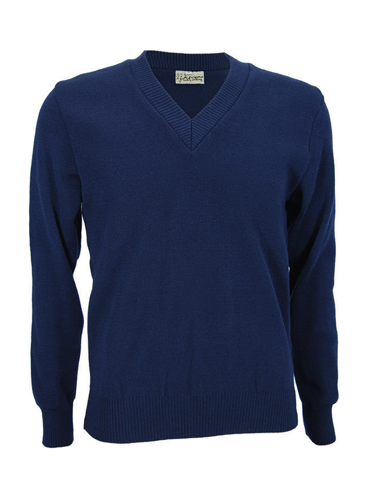 Men's V-Neck Stock Acrylic Jersey: Long Sleeve