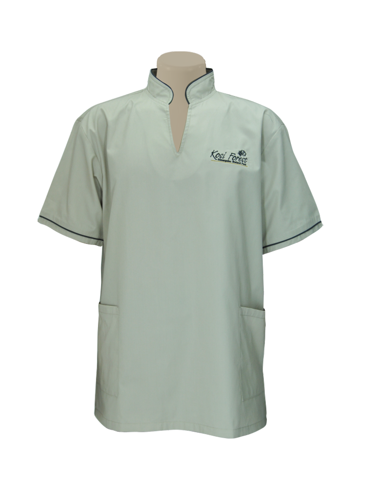 Men's V-Neck Tunic: Short Sleeve