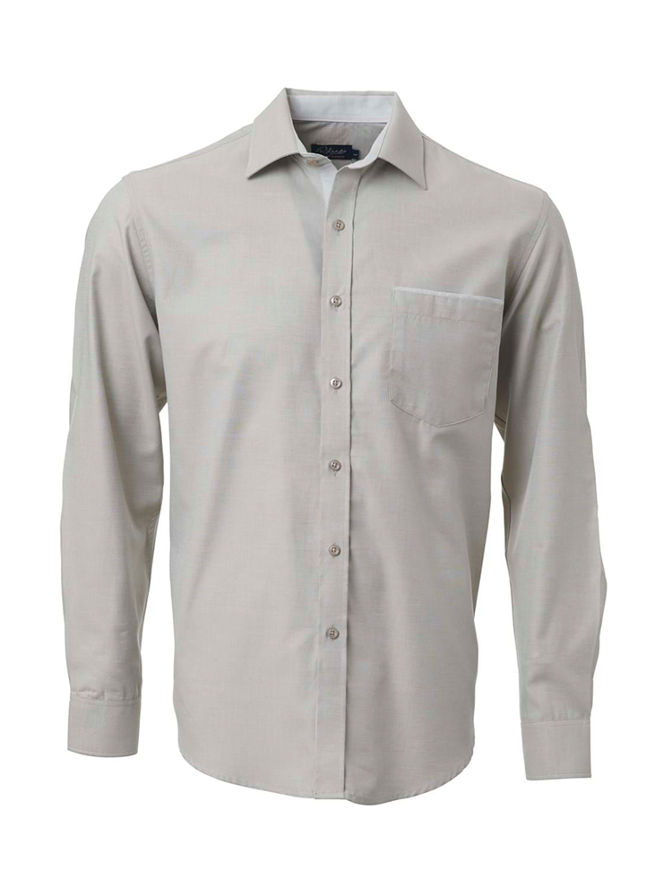 Men's Yarn Dyed Cotton Shirt: Long Sleeve
