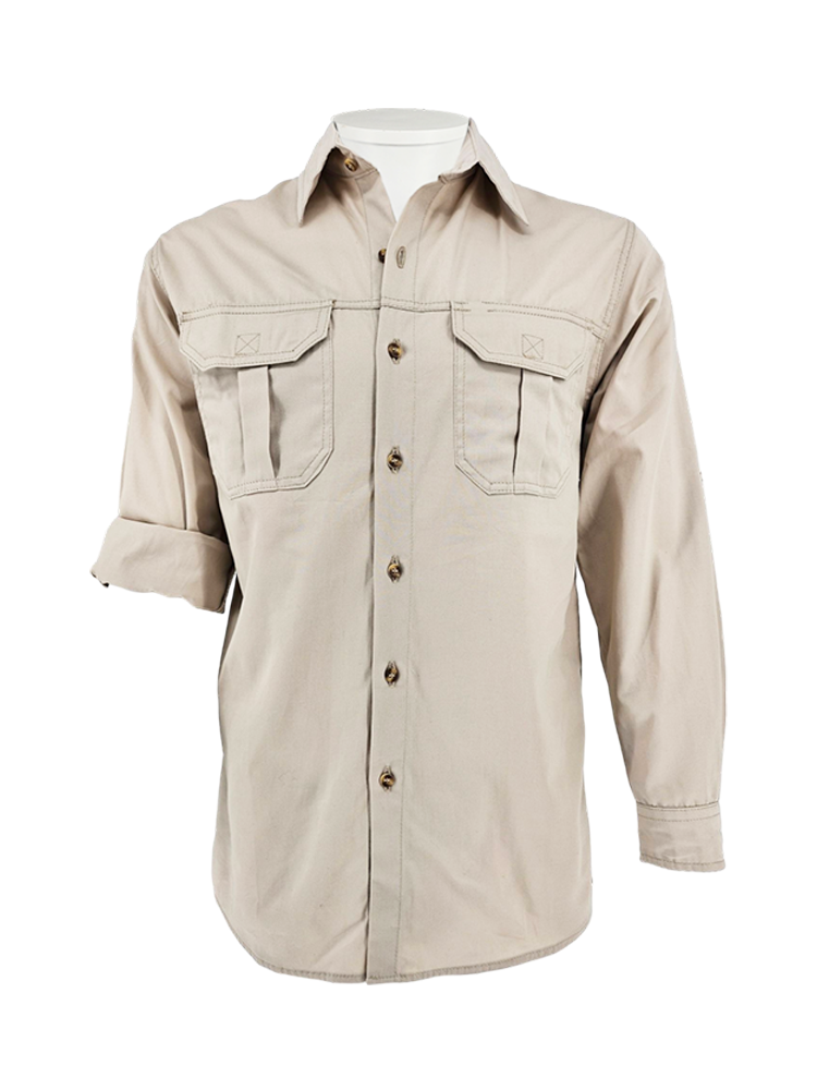 Men's 2 Pocket Bush Shirt: Long Sleeve