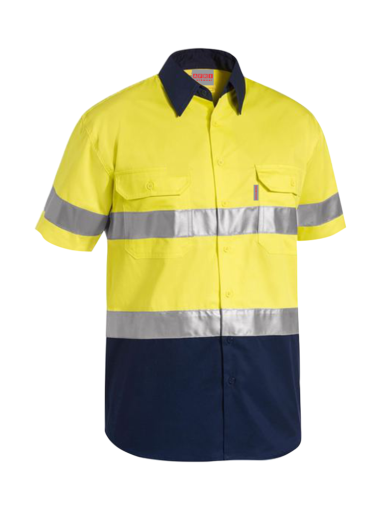 Taped 2 Tone Cotton Shirt: Short Sleeve (SABS Detail & Sizing)