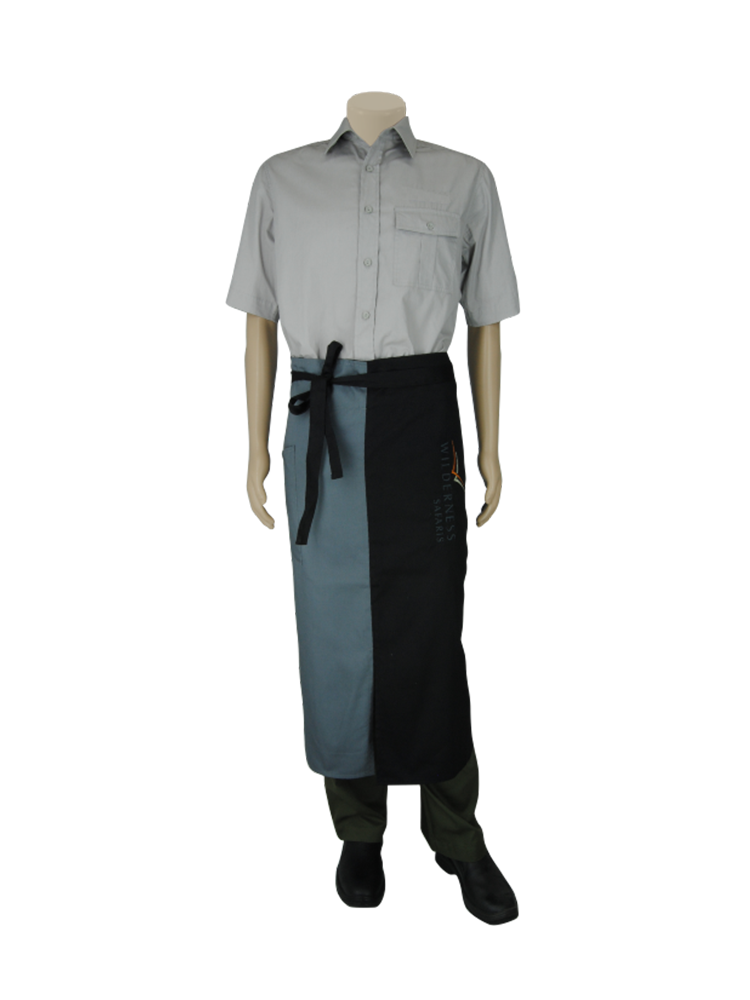 Unisex Fold Over Apron :Contrast Panel & Front Split