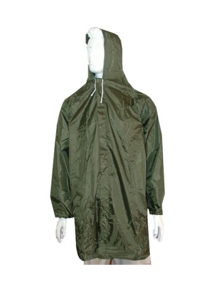 Unisex Raincoat With Hood: Long: PVC Polyester