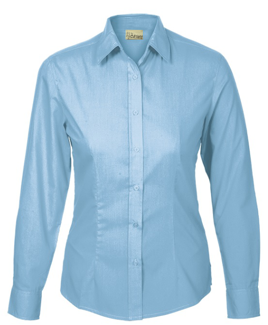 Ladies' Classic Polycotton Shirt With Waist Darts: Long Sleeve
