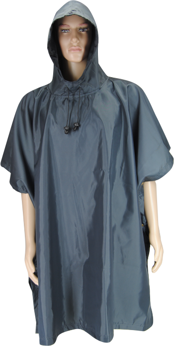 Unisex Poncho: Closed Neck Knee Length Unlined Waterproof