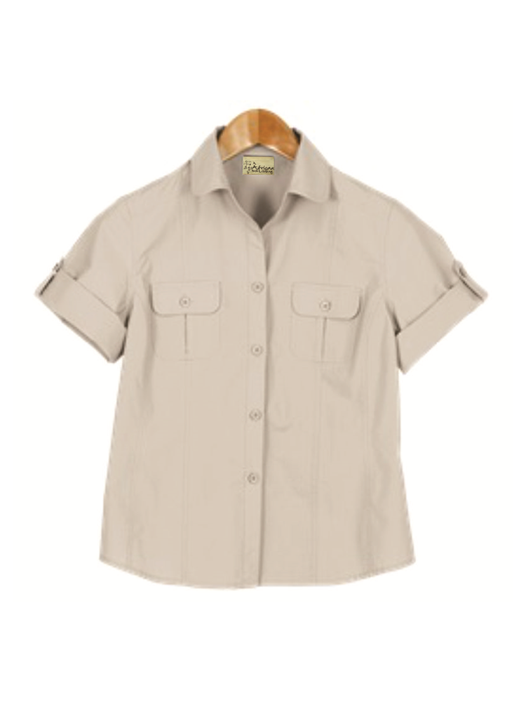 Ladies' Cotton Outdoor Shirt: Short Sleeve