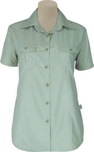 Ladies'  Classic Shaped Bush Shirt: Short Sleeve