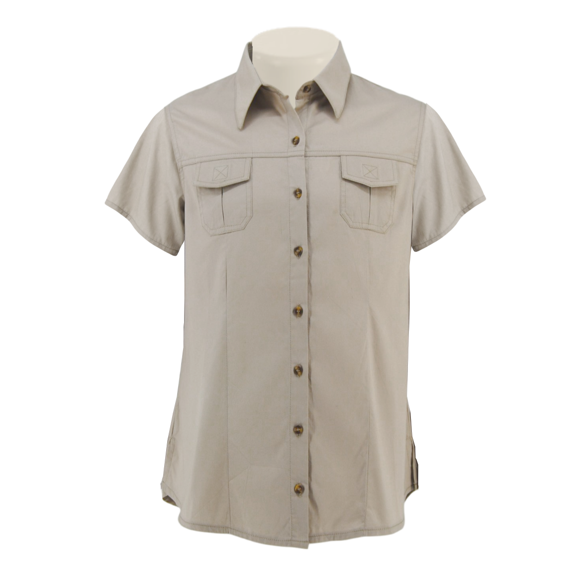 Ladies' Bush Shirt: Short Sleeve Front Yoke Velcro Pocket