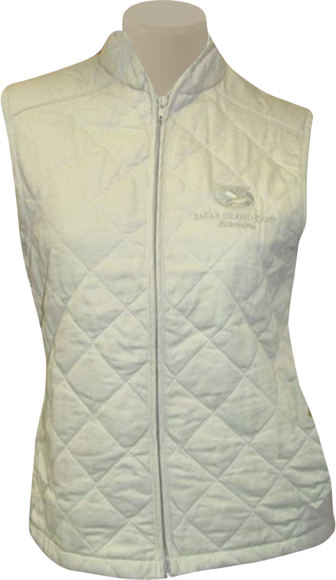 Ladies Jacket: Quilted Sleeveless Hip Length Diamond Stitch