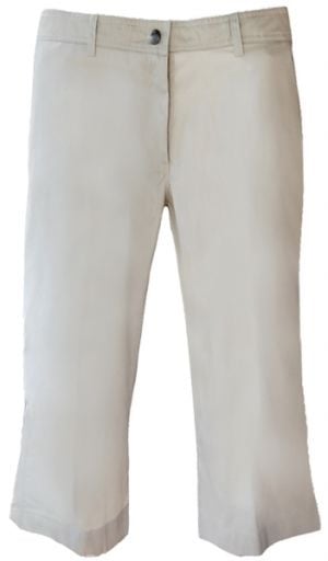 Ladies' Flat Front Capris Pants: Mid-Rise