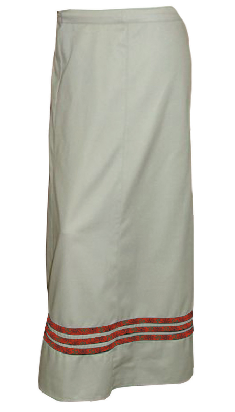 Ladies' 8 Panel Wrap Skirt: Ankle Length Shwe Shwe Trim