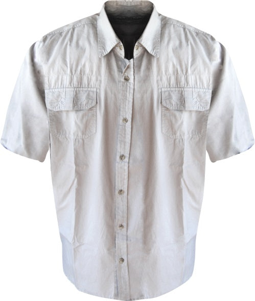 Men's Lounge Shirt: Short Sleeve Double Pocket Flap