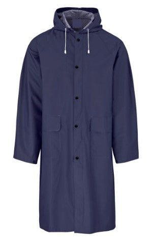 Unisex Raincoat: Rubberized PVC Poly Cotton Hooded