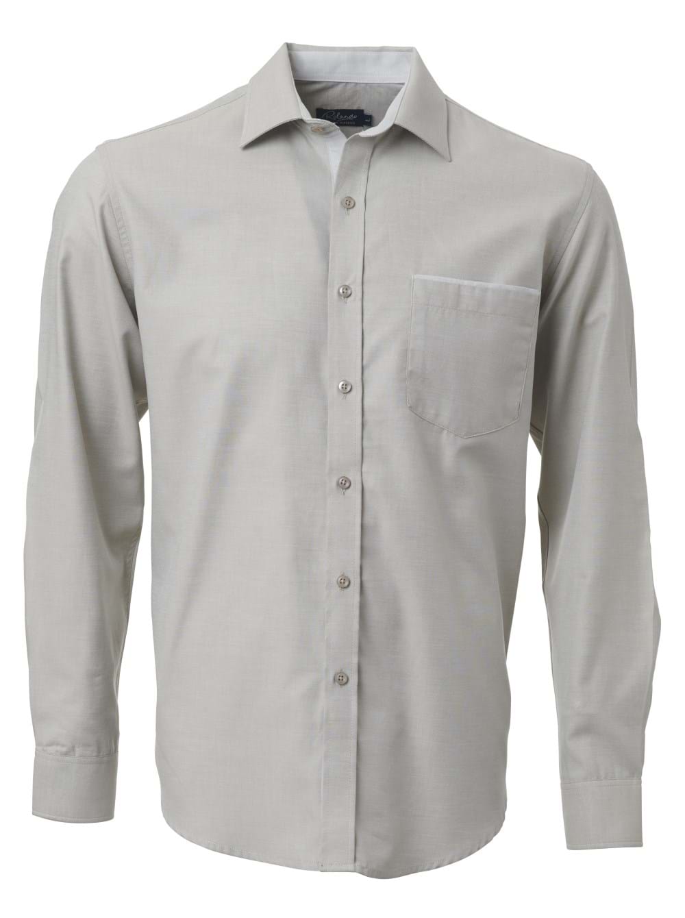 Men's Shirt: Long Sleeve Yarn Dyed Cotton Contrast Trim