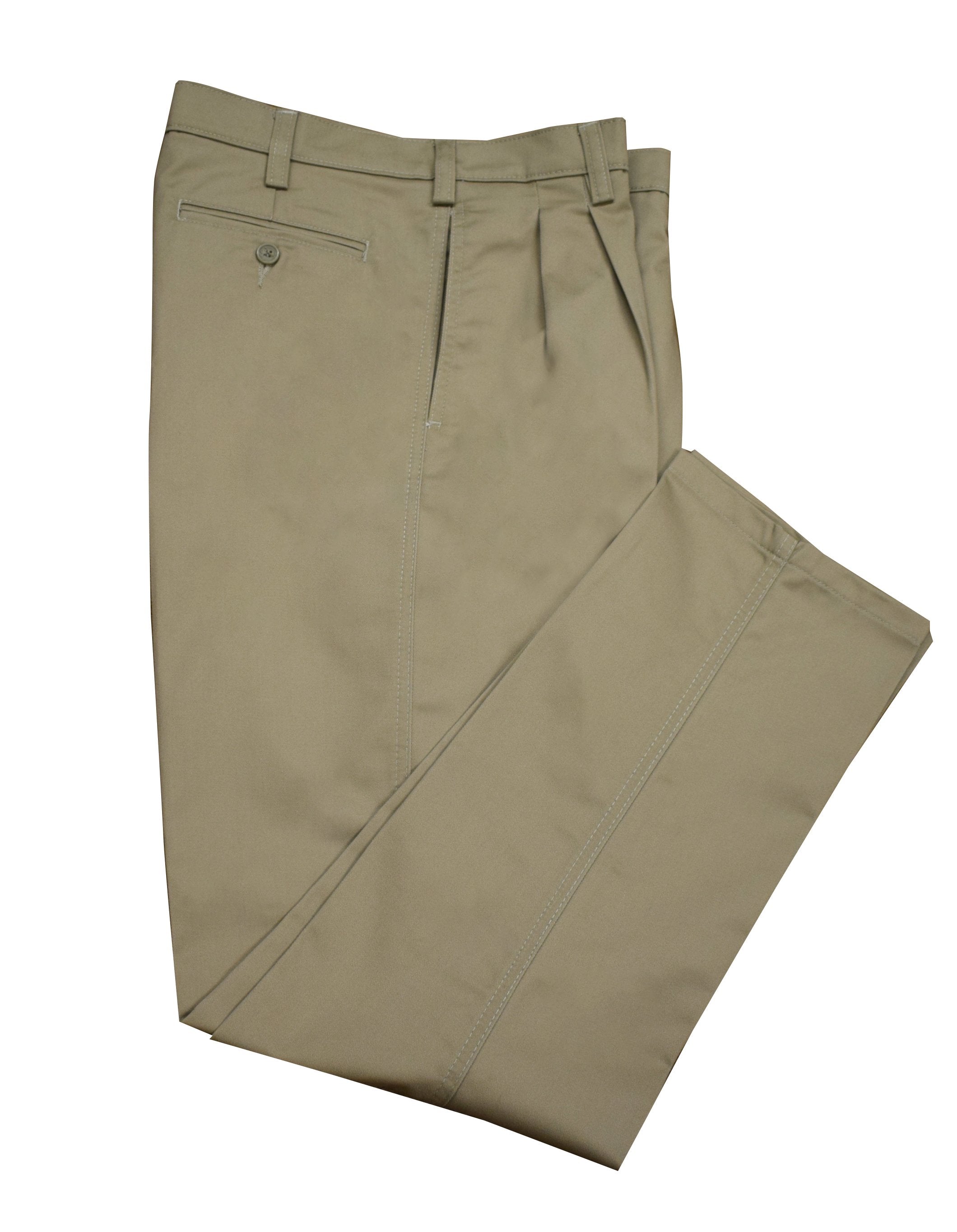 Men's Pleated Chinos: Slim Fit Polycotton
