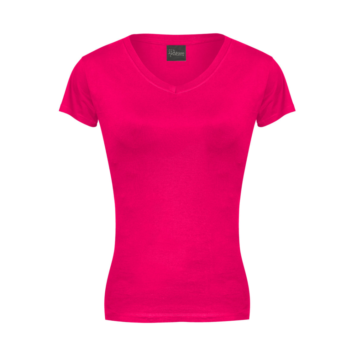 Ladies Fitted V-Neck Spandex T-Shirt: Short Sleeve