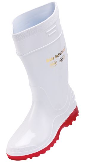 Ladies' Calf Length PVC Boot: White NSTC Anti-Slip