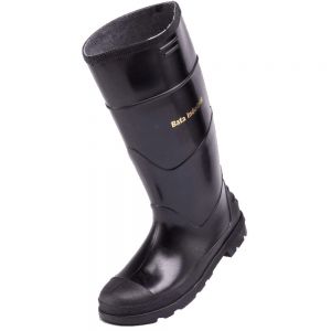Men's Black Knee Length Gumboot: NSTC Anti-Slip