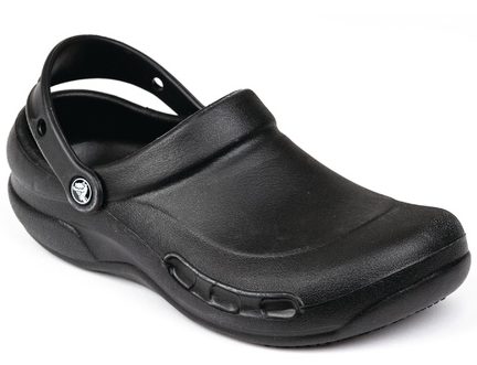 Ladies Bistro Work Shoe: Black Slip Resistant Crocs Design